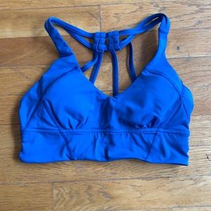 Blue lululemon bra. Long lower band. Size 6.